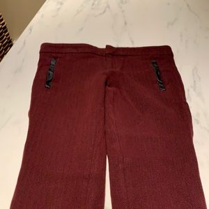 Herringbone burgundy and black pants